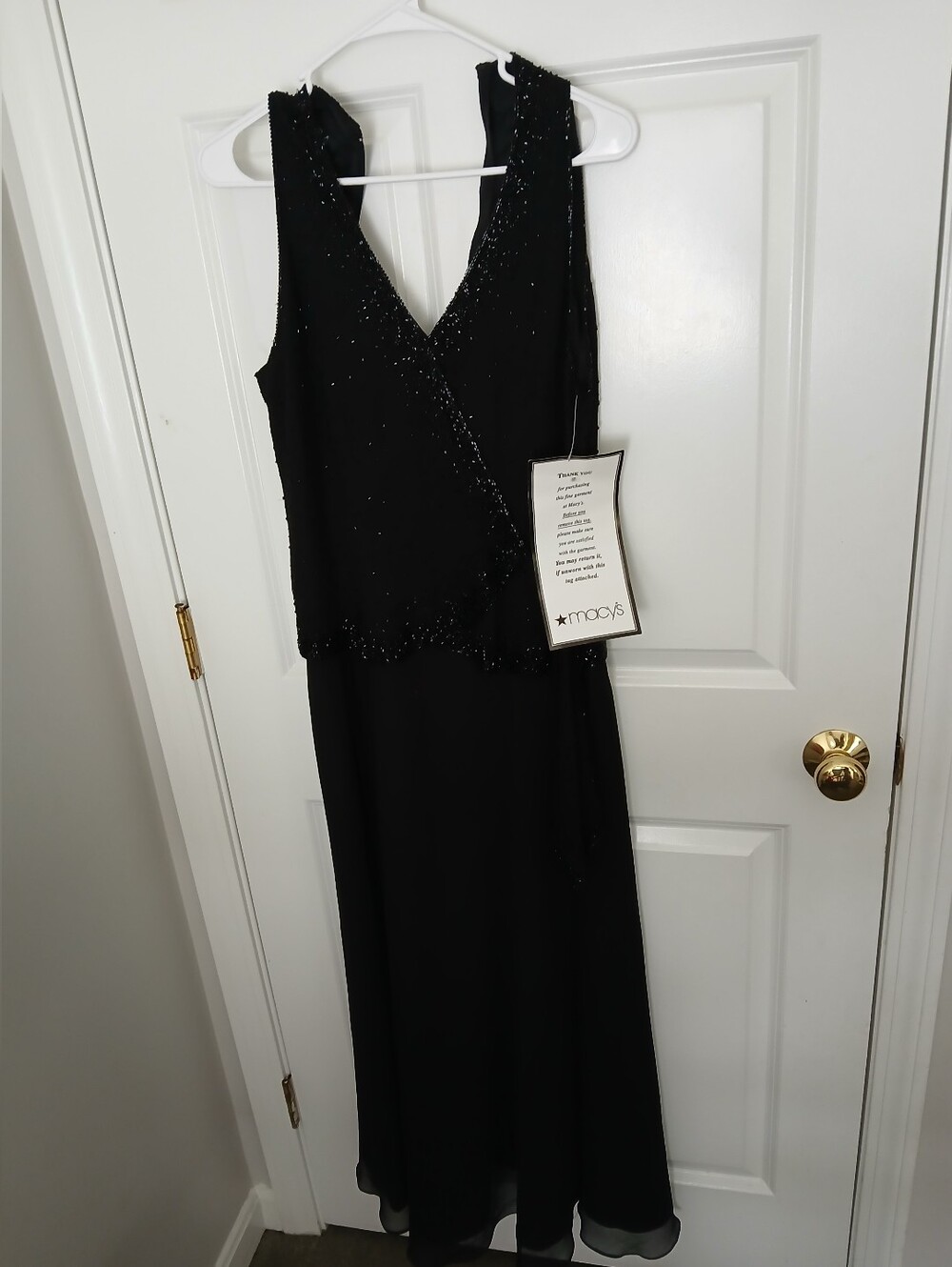 J Kara Black Sequin V-Neck Prom Dress